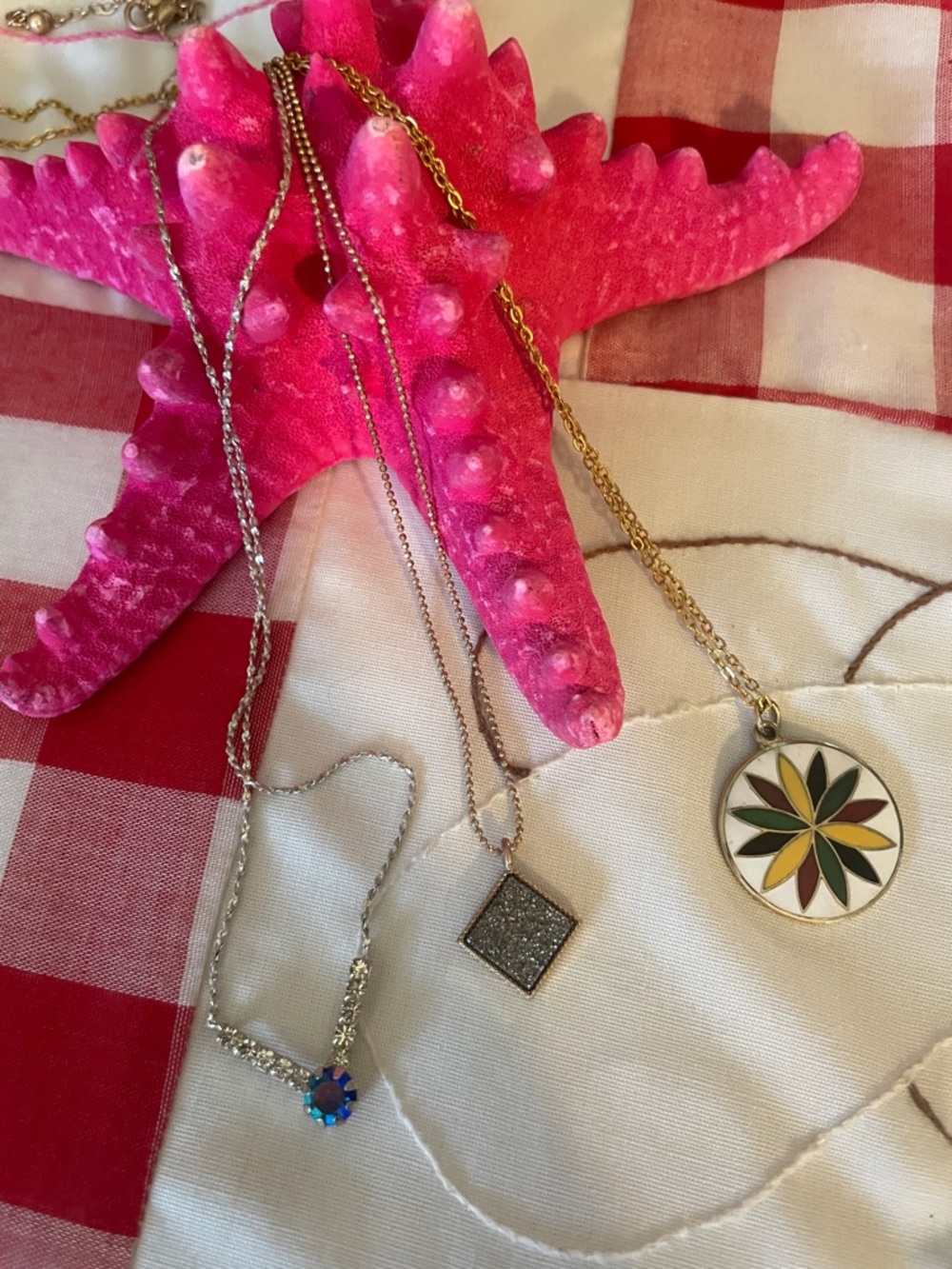 Trio of Delicate Chain Necklaces With Accents Fashion Jewelry